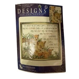 Vintage Praying Hands Cross Stitch Kit  114922 The Wolf Also Shall Isaiah 11:6